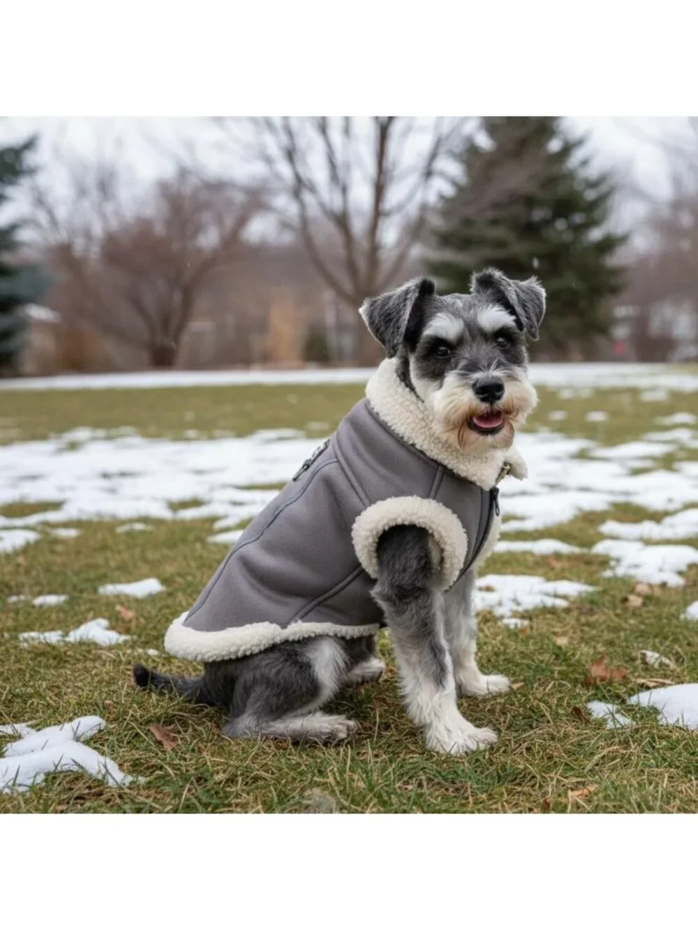 Stylish Retro Aviator Dog Jacket with Sherpa Lining, Faux Leather Winter Coat